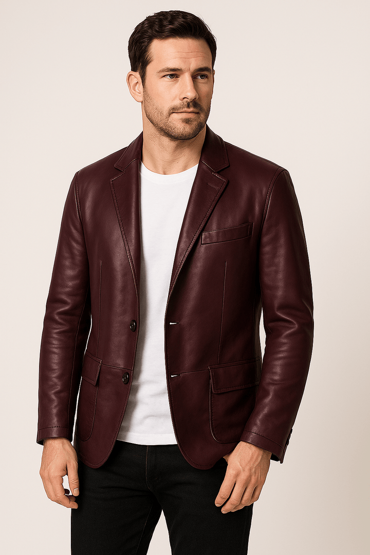 Drune | Schlanke Kunstlederjacke mit Urbanem Flair