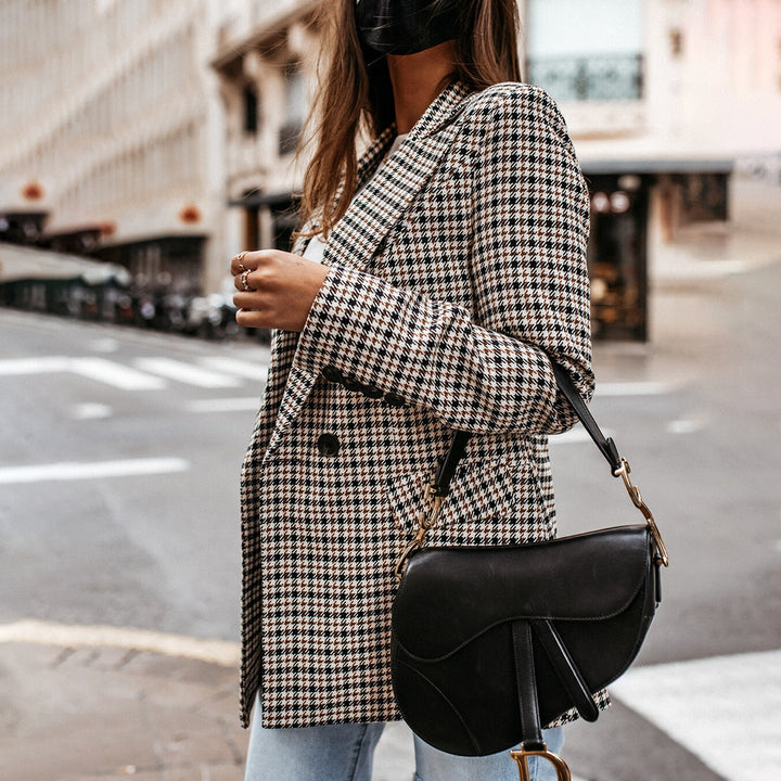 Drune | Karo-Blazer mit Doppelreiher - Oversized Look für Herbst & Streetstyle