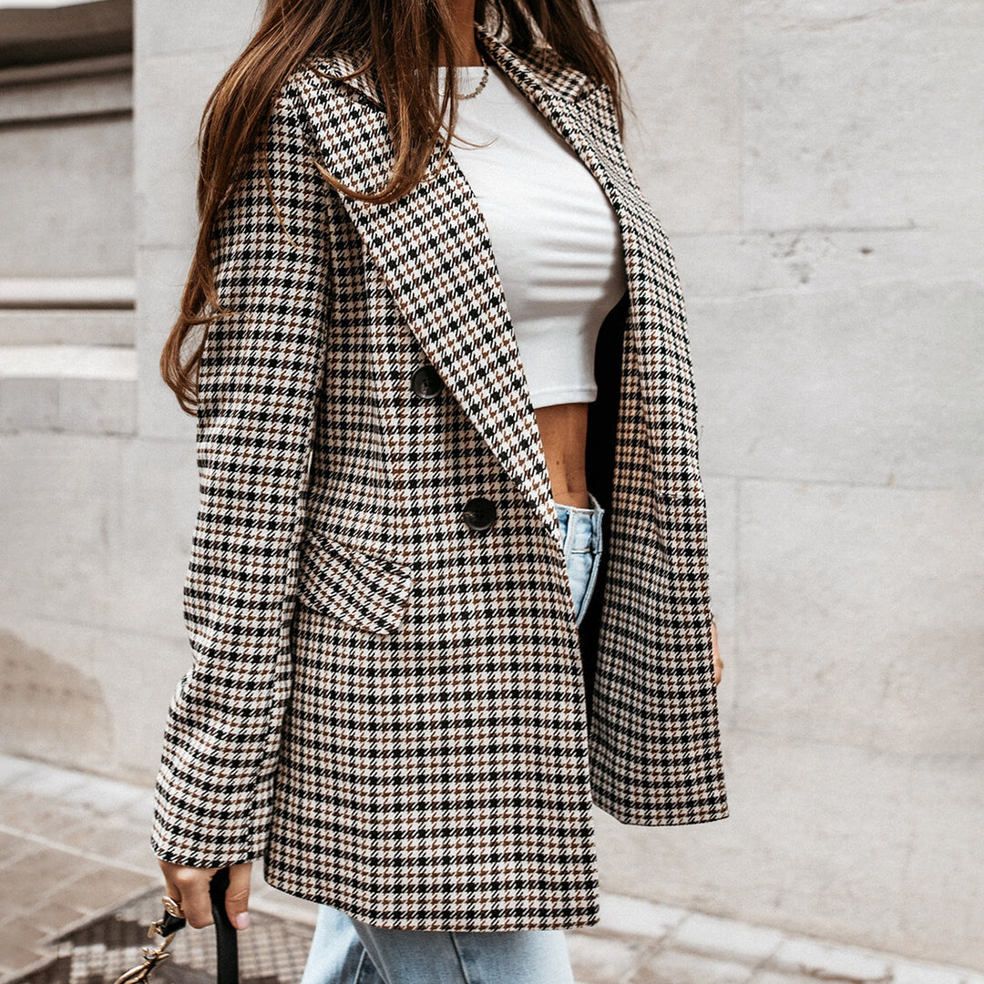 Drune | Karo-Blazer mit Doppelreiher - Oversized Look für Herbst & Streetstyle