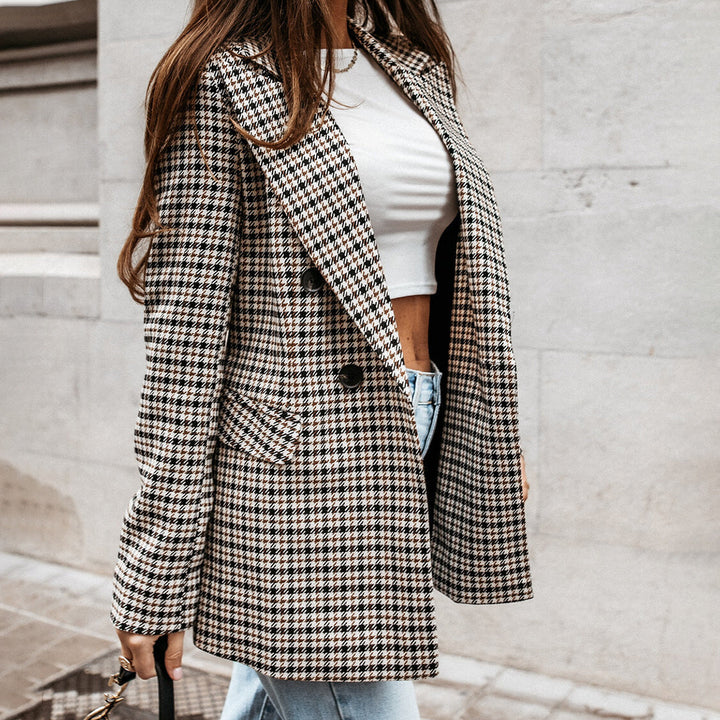 Drune | Karo-Blazer mit Doppelreiher - Oversized Look für Herbst & Streetstyle