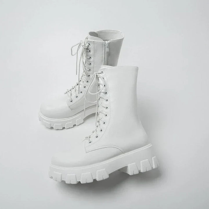 Drune | Damen Stiefeletten bis zur Wade mit Sportsohle und warmem Futter