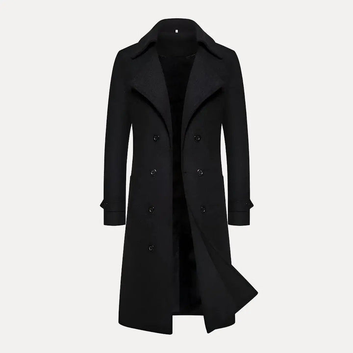 Drune | Doppelreihiger Knopf Wollen Trenchcoat