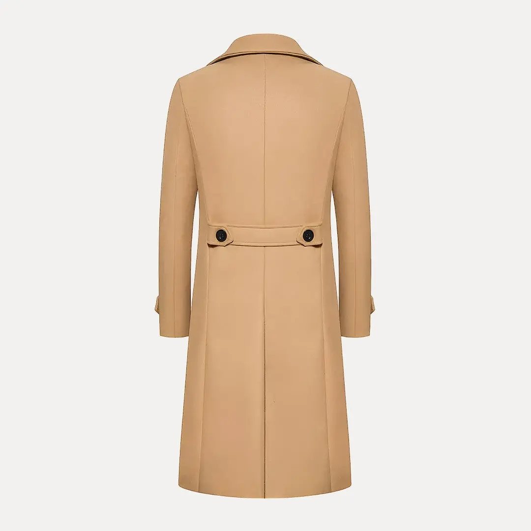 Drune | Doppelreihiger Knopf Wollen Trenchcoat