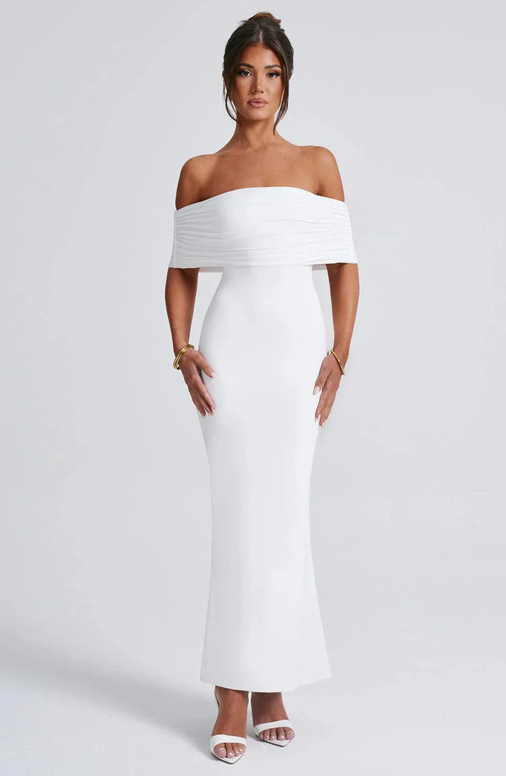 Drune | Kleid Offene Rückseite Bodycon Off Shoulder Kleid Elegantes Kleid