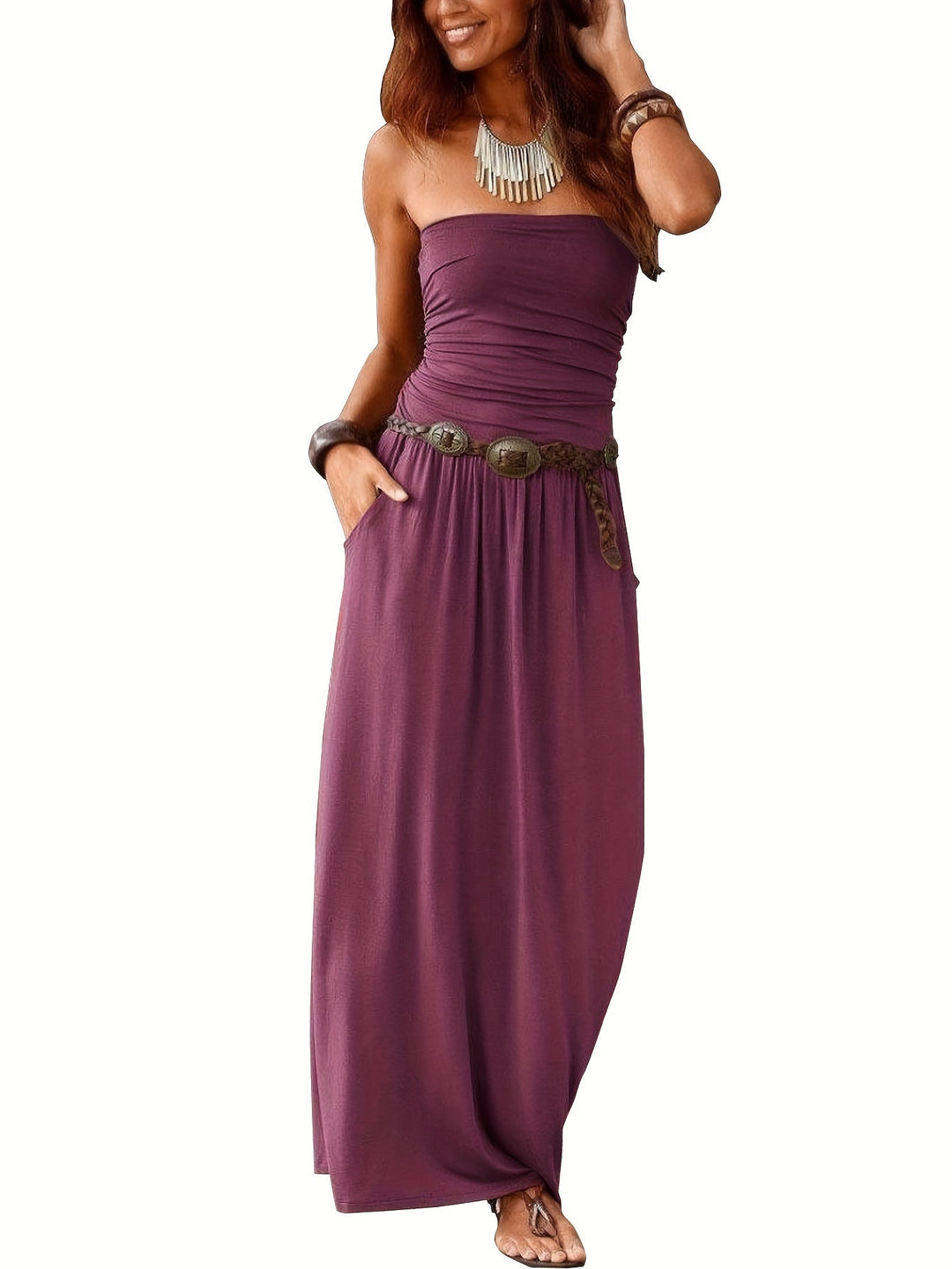 Drune | Kleid Boho Sommer Bustier Kleid Röhrenkleid