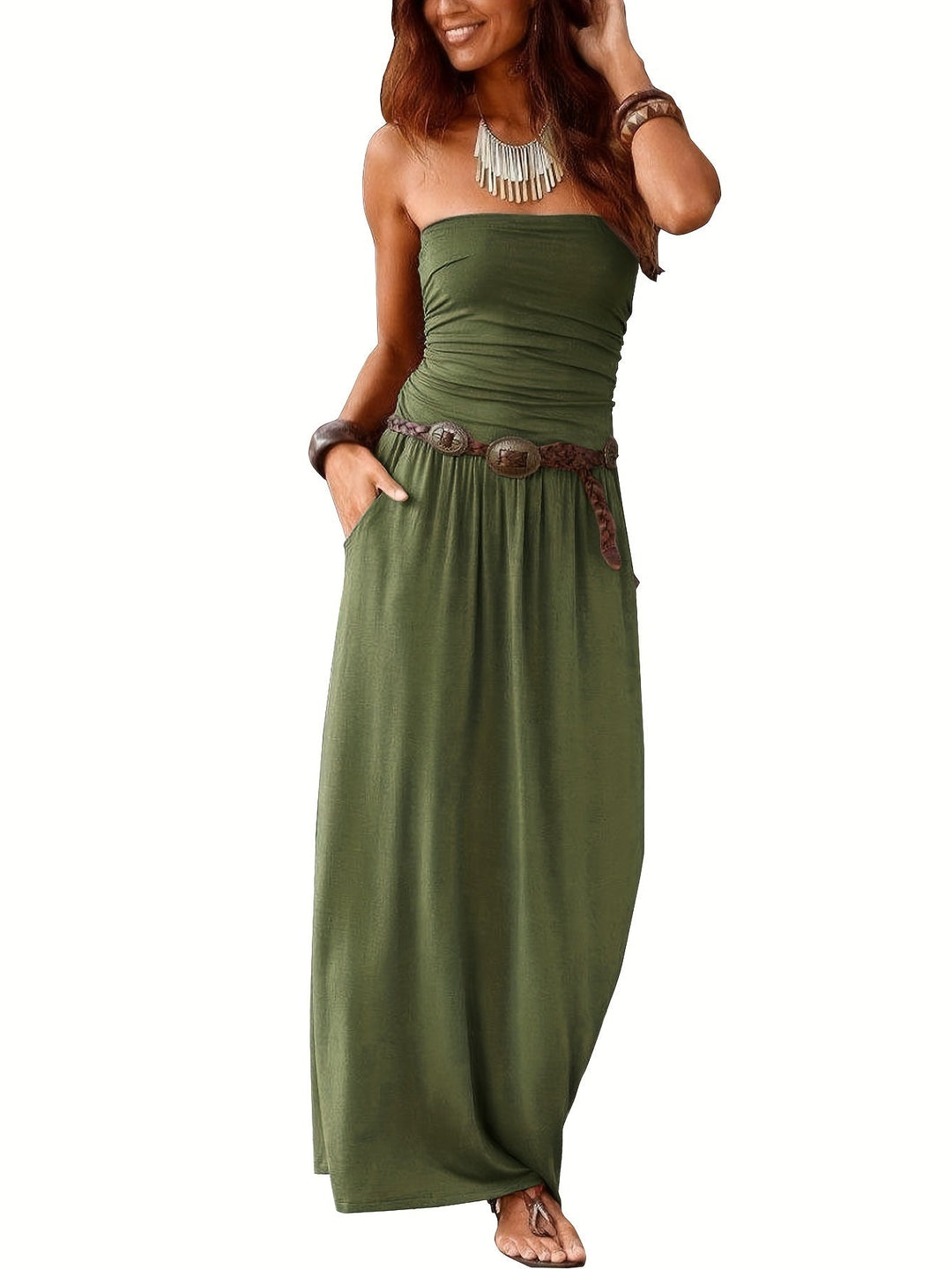 Drune | Kleid Boho Sommer Bustier Kleid Röhrenkleid