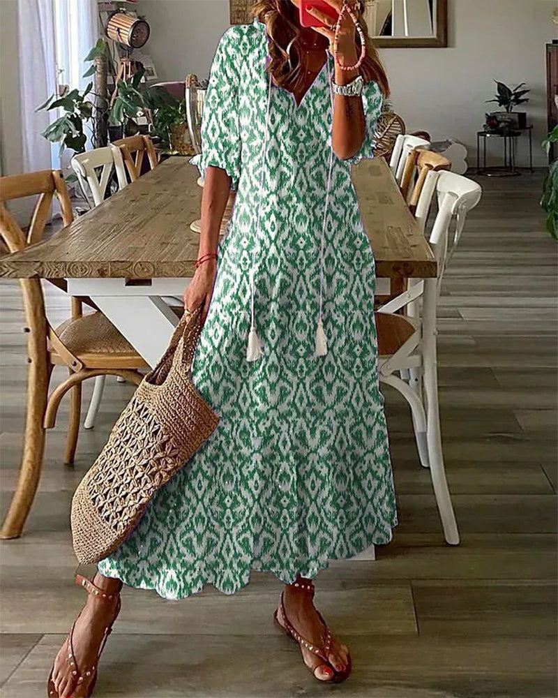 Drune | Kleid Locker Lange Ärmel Boho Kleid Sonnenkleid