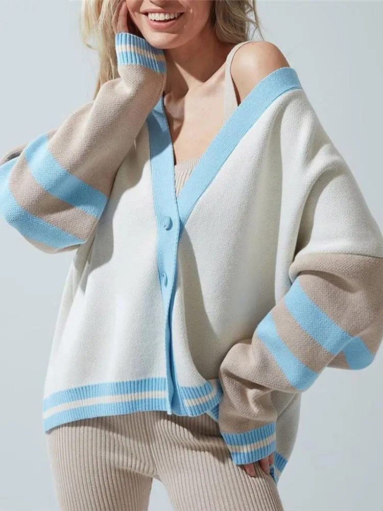 Drune | gestreift gestrickte Weste Vintage und trendy