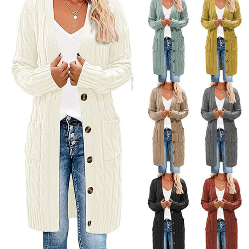 Drune | Langes Wickel-Cardigan, gedreht, gestrickt und stilvoll