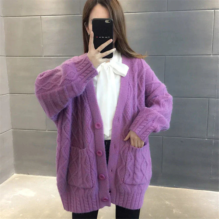 Drune | gestrickte Jacke Lang, dick und warm