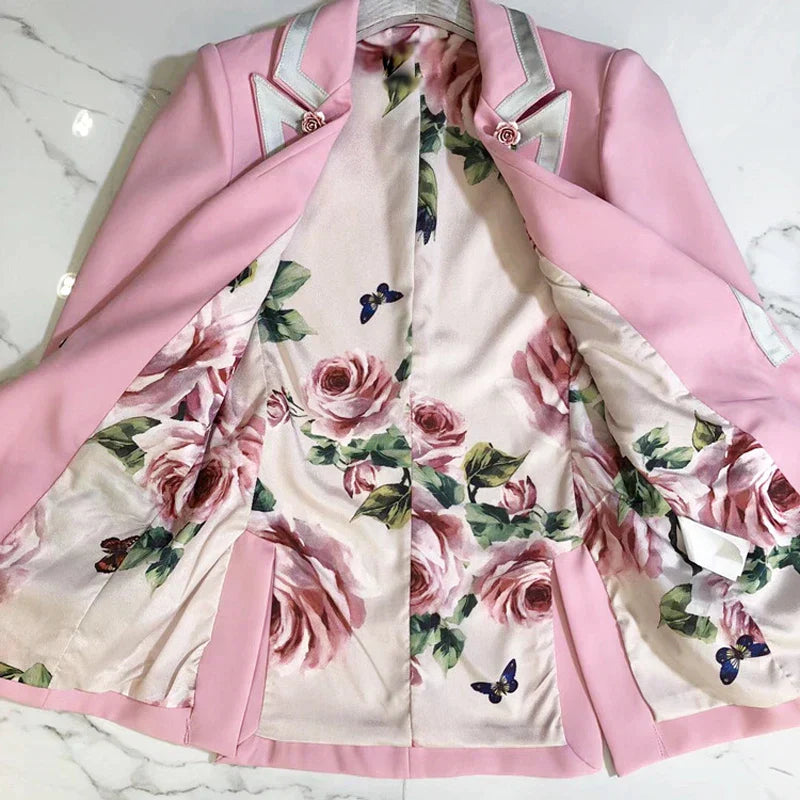 Drune | rosa Blazer Blümig und elegant stilvoll