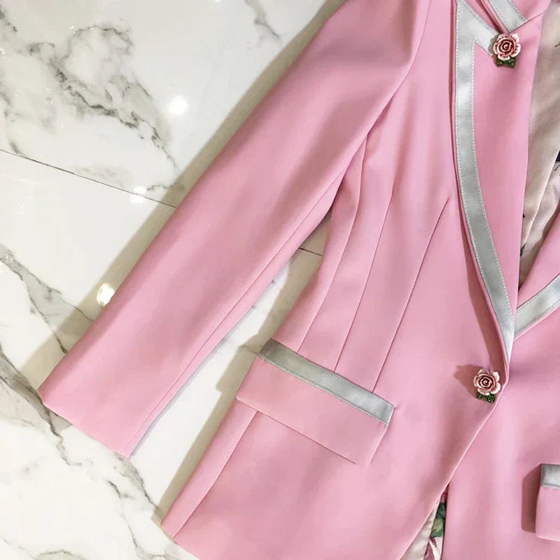 Drune | rosa Blazer Blümig und elegant stilvoll
