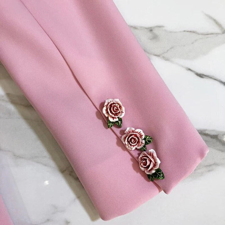 Drune | rosa Blazer Blümig und elegant stilvoll