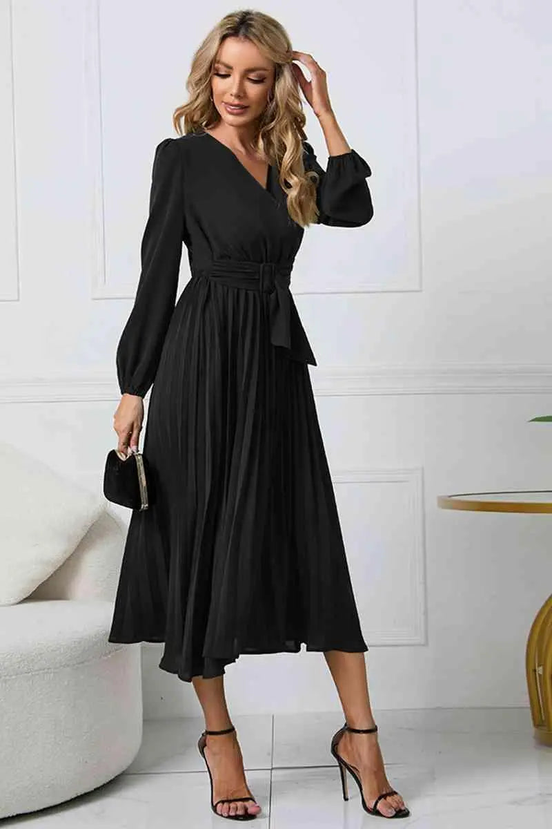 Drune Damen Plissee Kleid