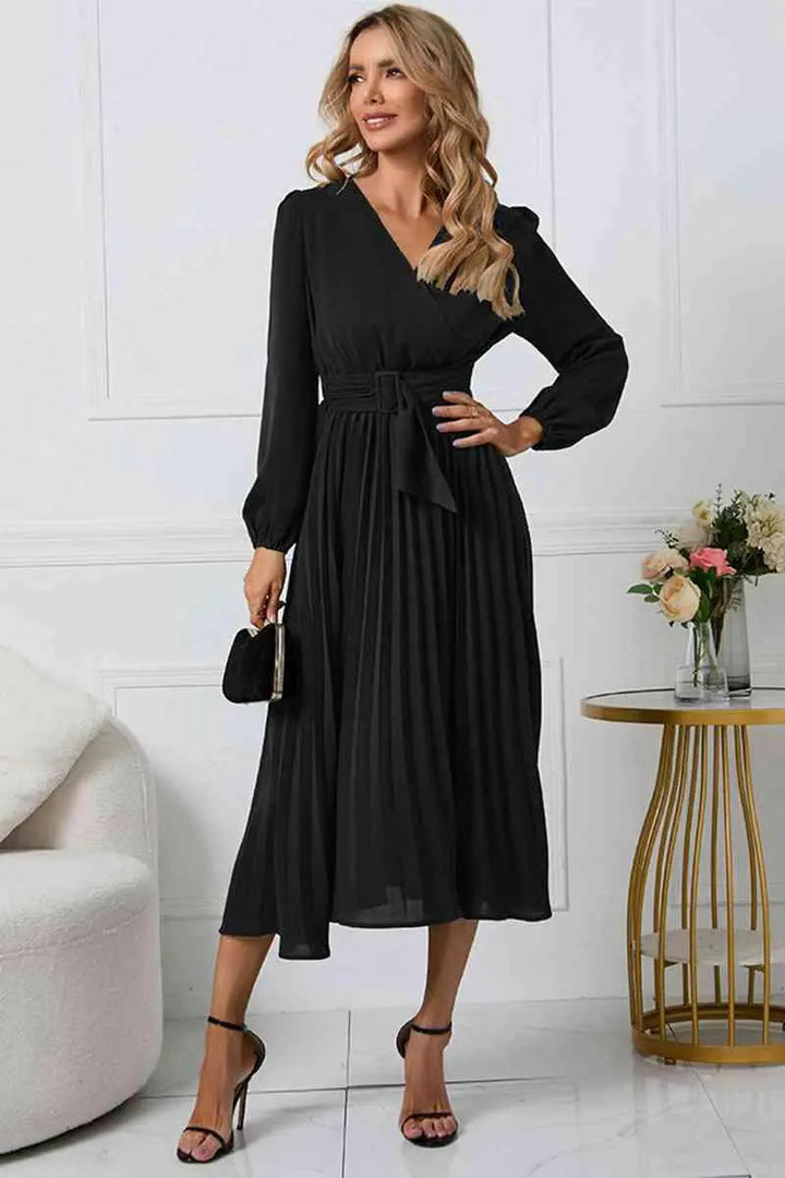 Drune Damen Plissee Kleid