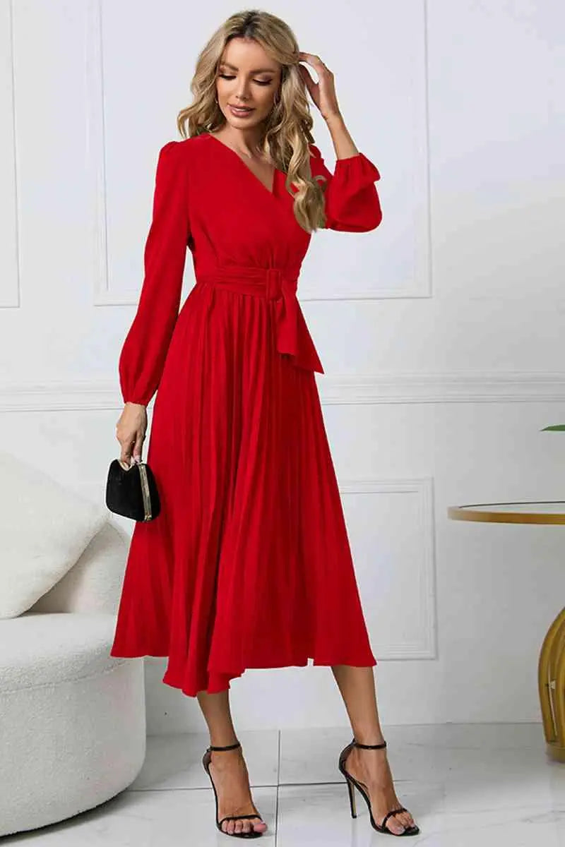Drune Damen Plissee Kleid