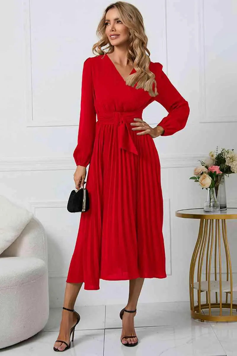 Drune Damen Plissee Kleid