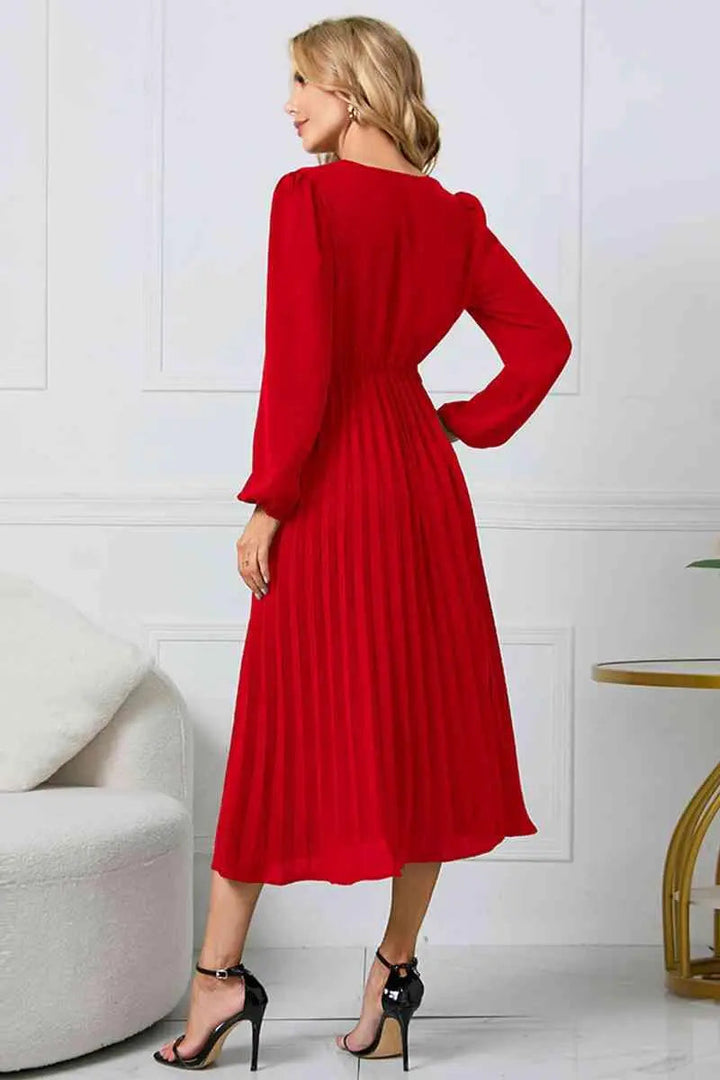 Drune Damen Plissee Kleid