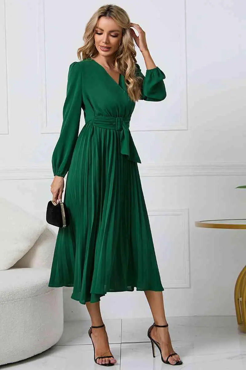 Drune Damen Plissee Kleid