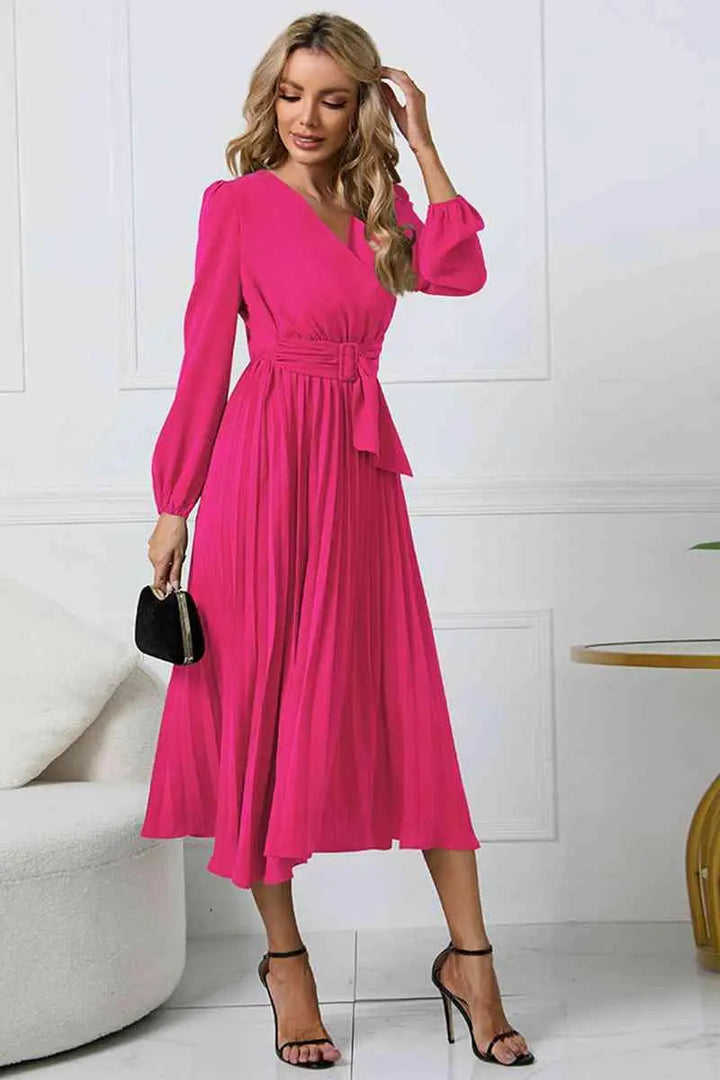 Drune Damen Plissee Kleid