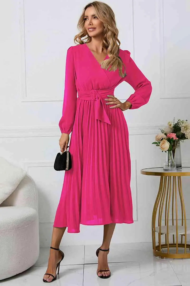 Drune Damen Plissee Kleid