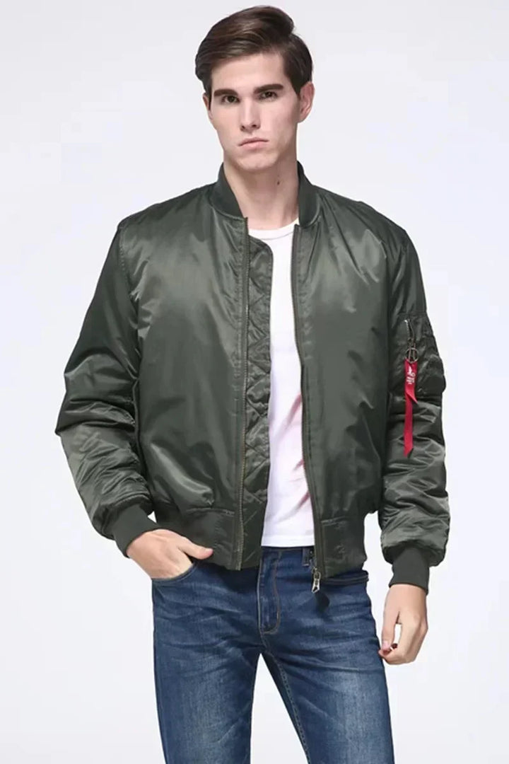 Drune Hochwertige Unisex Bomberjacke mit Reißverschluß