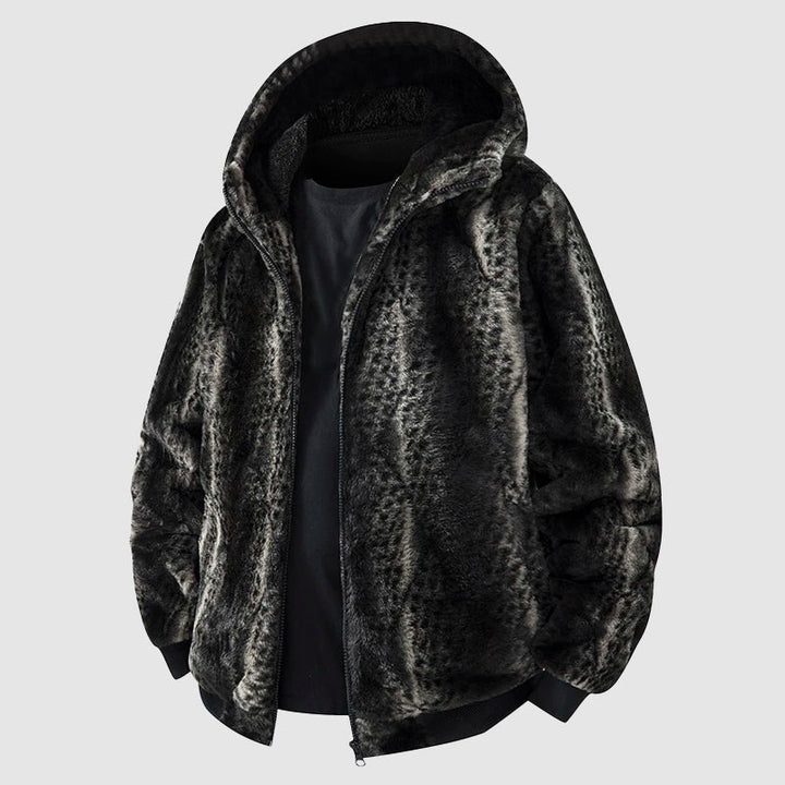 Drune | Kunstfell Kapuzenjacke mit Reißverschluss vorne