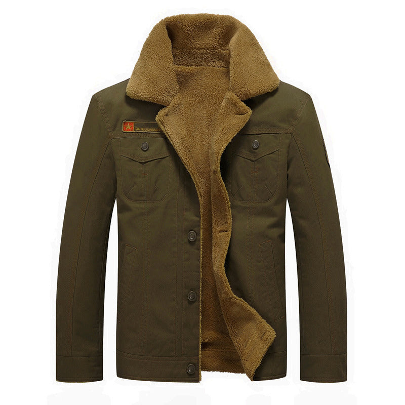 Drune | Sherpa-futter Baumwolljacke mit Knopfverschluss
