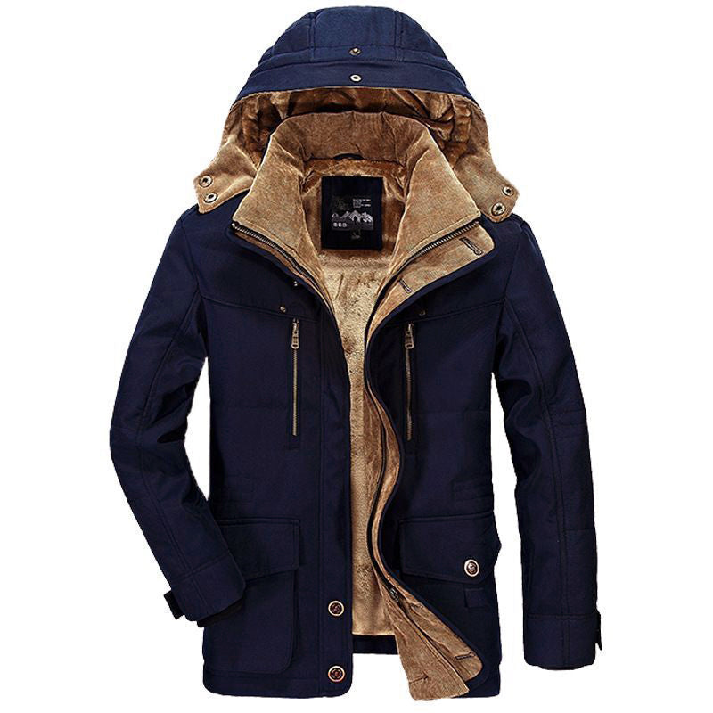 Drune | Winter Kapuzenfleece gefütterte gepolsterte Jacke