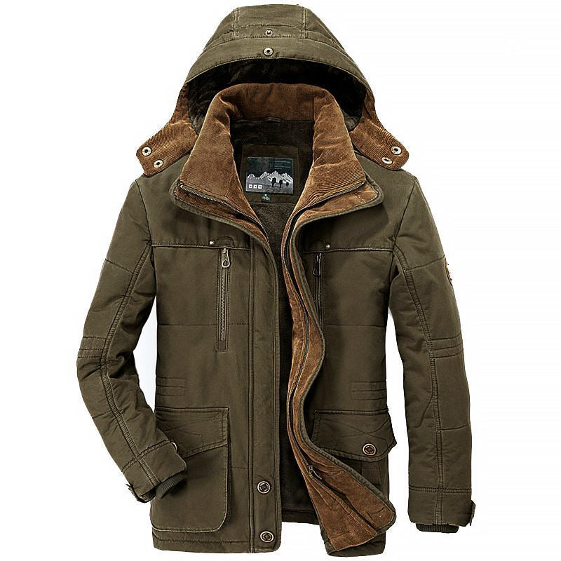 Drune | Winter Kapuzenfleece gefütterte gepolsterte Jacke