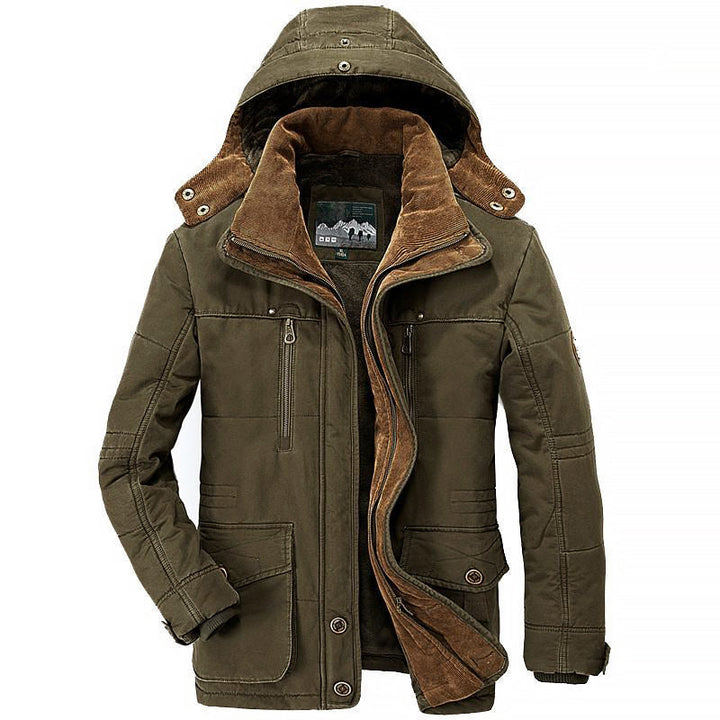 Drune | Winter Kapuzenfleece gefütterte gepolsterte Jacke