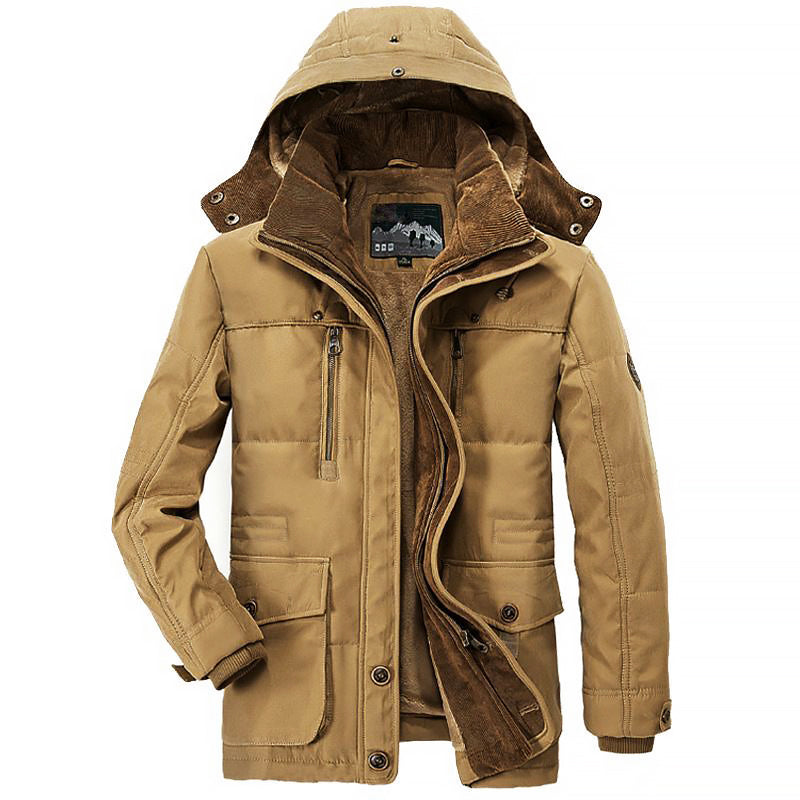 Drune | Winter Kapuzenfleece gefütterte gepolsterte Jacke
