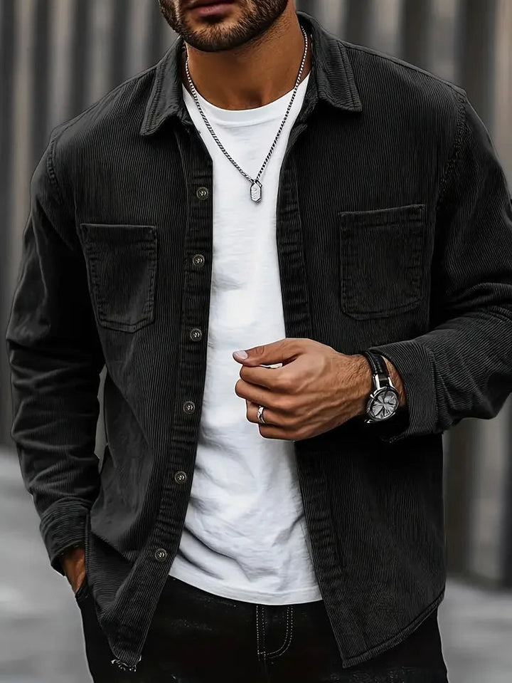 Drune | Cordjacke für Herren - Lässiger Schnitt mit Taschen
