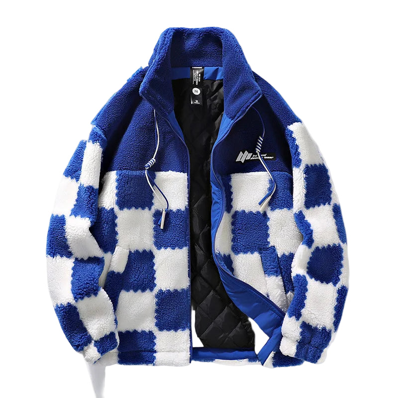 Drune | Herren Fleecejacke - Wasserabweisend Schachbrett Winter