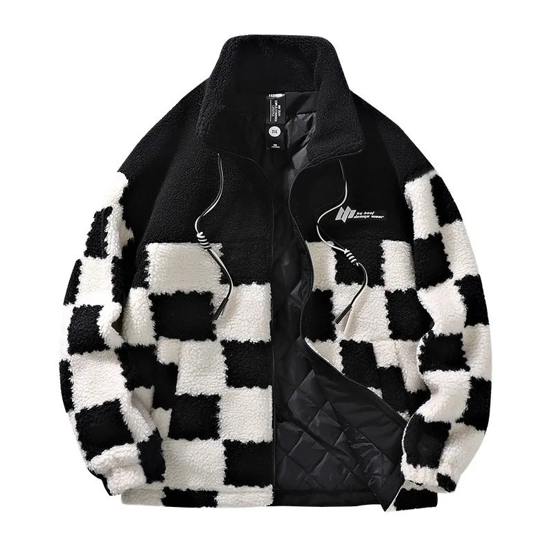 Drune | Herren Fleecejacke - Wasserabweisend Schachbrett Winter