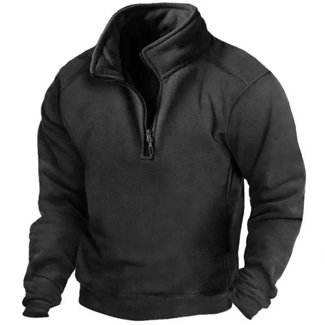 Drune | Herren Halbzip Pullover - Hoher Kragen, Winddicht - Winter