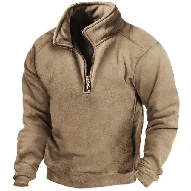 Drune | Herren Half Zip Pullover - Hoher Kragen, Winddicht - Winter