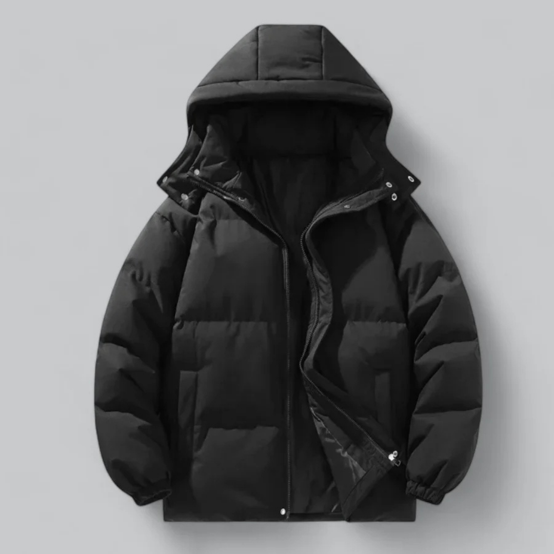Drune | Stilvolle Herren warme Pufferjacke mit Kapuze für den Winter