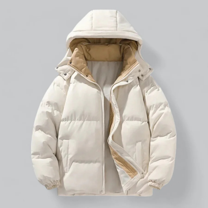 Drune | Stilvolle Herren warme Pufferjacke mit Kapuze für den Winter