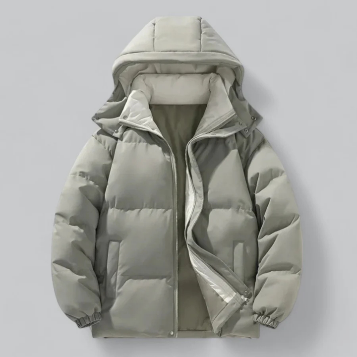 Drune | Stilvolle Herren warme Pufferjacke mit Kapuze für den Winter