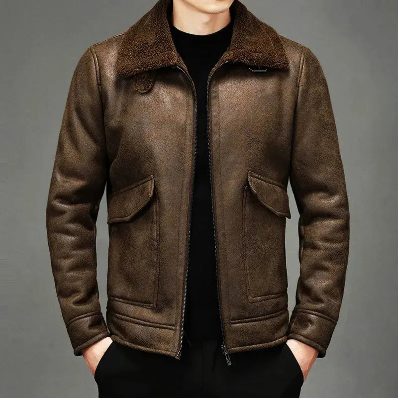 Drune | Vintage Schaffell Pilotjacke