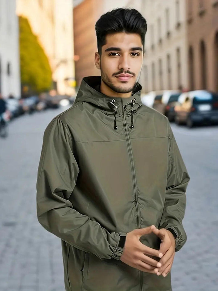 Drune | Herren Wasserdichte Kapuzen Windbreaker Jacke