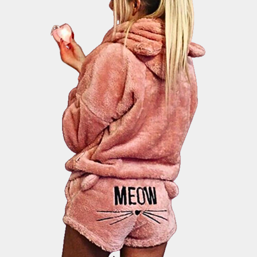 Drune | Fleece Lounge Pyjama Set Damen mit Kapuze