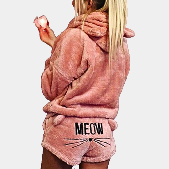 Drune | Fleece Lounge Pyjama Set Damen mit Kapuze