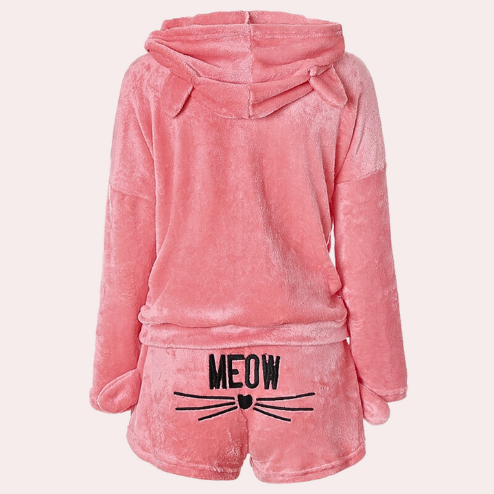 Drune | Fleece Lounge Pyjama Set Damen mit Kapuze