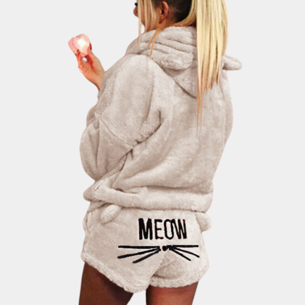 Drune | Fleece Lounge Pyjama Set Damen mit Kapuze