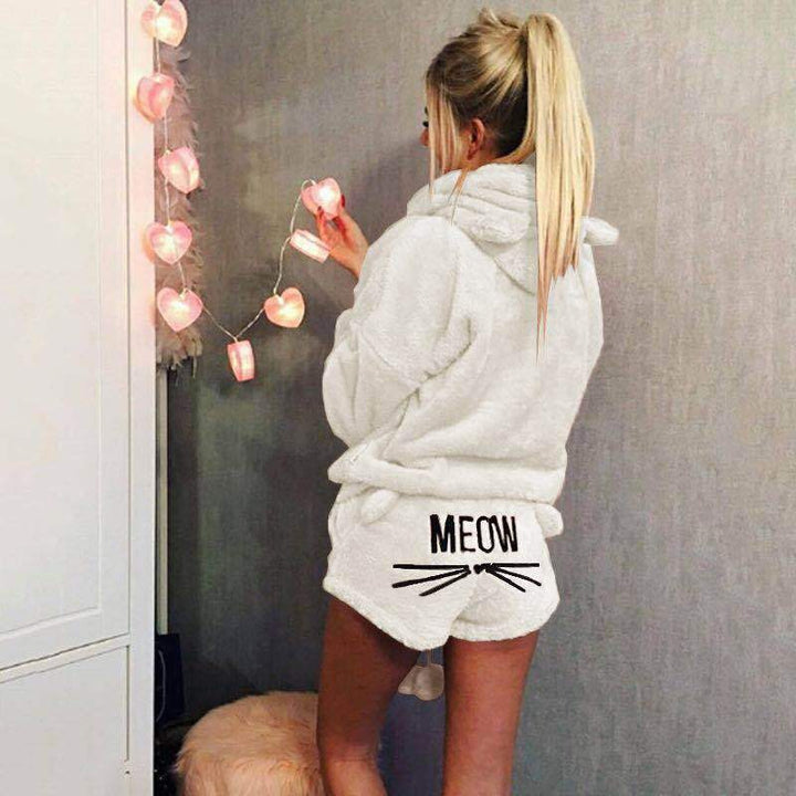 Drune | Fleece Lounge Pyjama Set Damen mit Kapuze