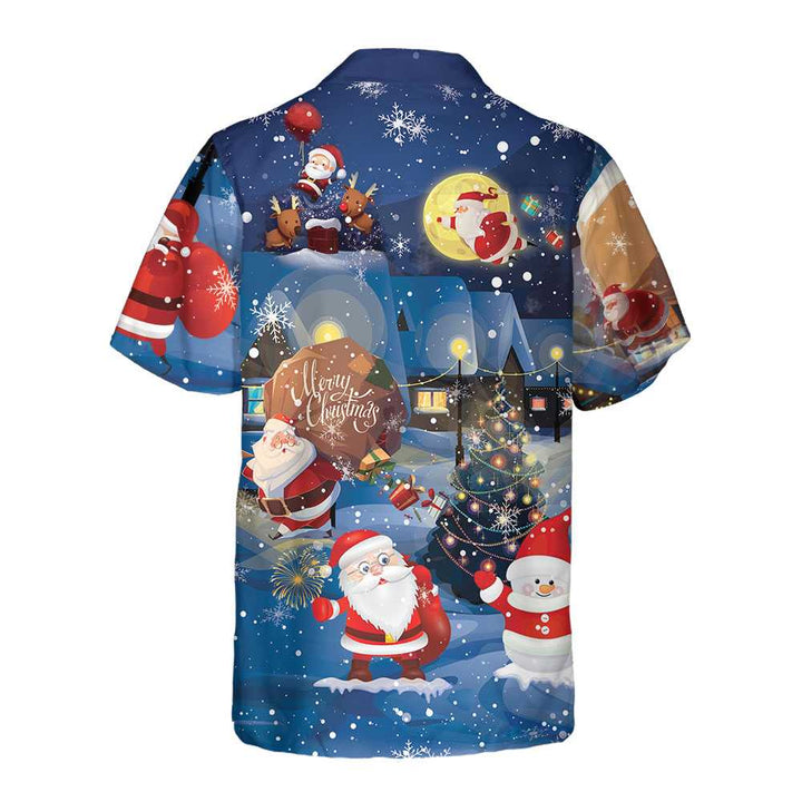 Drune | Frohe Weihnachten Santa & Geschenke Hawaiian Shirt, Lustiges Santa Claus Shirt, Bestes Geschenk für Weihnachten