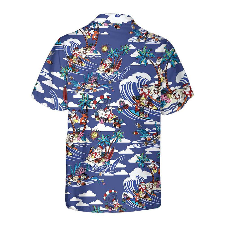 Drune | Frohe Weihnachten Tropenmuster Hawaiian Shirt, Einzigartiges Weihnachtshemd, Beste Weihnachtsgeschenkidee