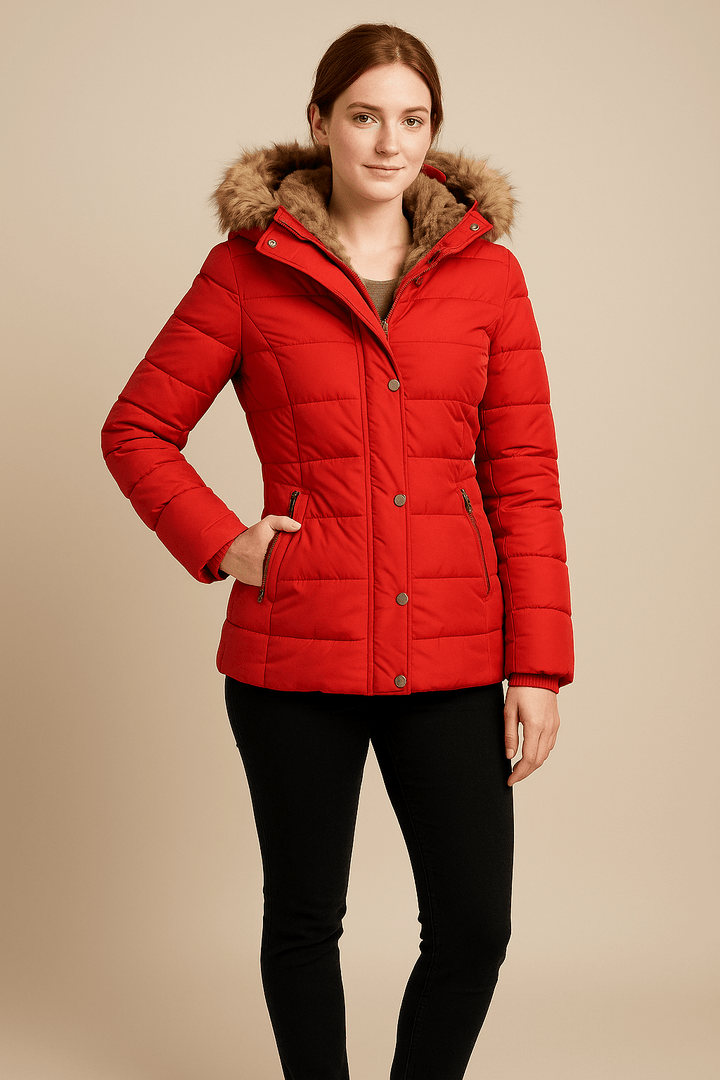Drune | Stylische Steppjacke mit Kapuze aus Kunstpelz
